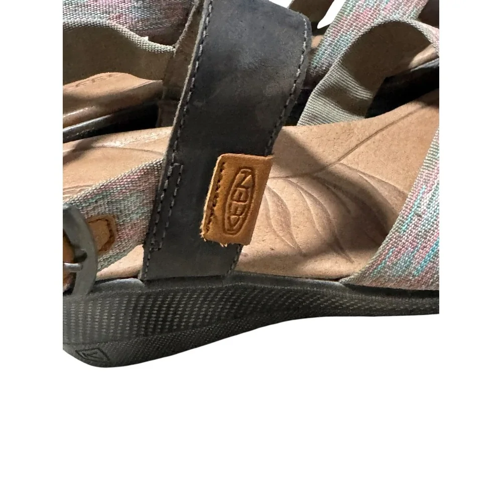 KEEN Skyline Wedge Sandals Strap leather comfort Gorpcore Sz 7 outdoors granola